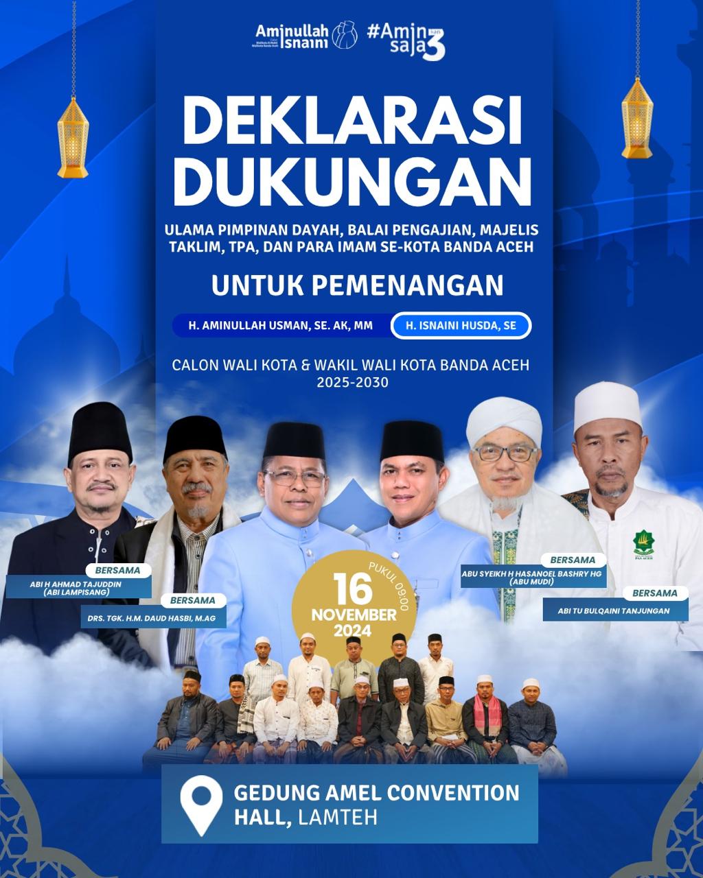 Ulama dan Pimpinan Dayah Deklarasi Dukung Aminullah – Isnaini