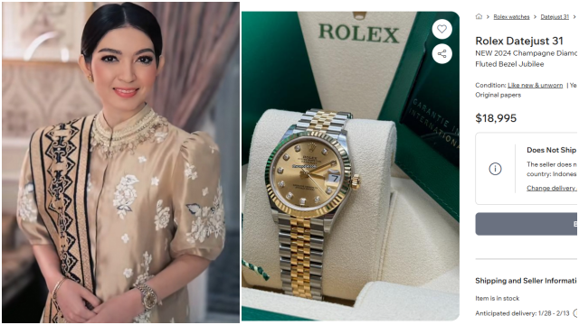 Selvi Ananda istri Wakil Presiden Gibran Rakabuming saat mengenakan jam tangan rolex mewah FOTONet Ⓒ Hak cipta foto di atas dikembalikan sesungguhnya kepada pemilik foto KETIKKABARcom Selvi Ananda istri Wakil Presiden Gibran Rakabuming saat mengenakan jam tangan rolex mewah FOTONet Ⓒ Hak cipta foto di atas dikembalikan sesungguhnya kepada pemilik foto