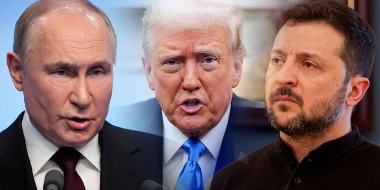 Presiden Rusia Vladimir Putin Presiden AS Donald Trump dan Presiden Ukraina Volodymyr Zelenskyy AP Photo