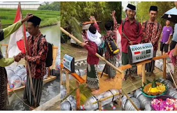 Viral 2 Warga Banyuwangi ke Mekah Naik Perahu Rakitan Netizen Terinspirasi dari One Piece