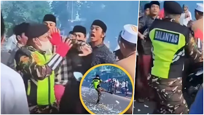5B5Bpadp5Bapng KETIKKABARcom Anggota Banser Nyaris Dihajar Massa Gegara Tendang Petasan Usai Salat Idul Fitri