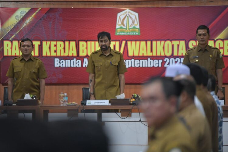 Gubernur Aceh Muzakir Manaf didampingi Wakil Gubernur Aceh Fadhlullah SE Sekda Aceh M Nasir Rapat Kerja BupatiWalikota SeAceh di Gedung Serbaguna Setda Aceh Senin 08092025 KETIKKABARcom Gubernur Aceh Muzakir Manaf didampingi Wakil Gubernur Aceh Fadhlullah SE Sekda Aceh M Nasir Rapat Kerja BupatiWalikota Se Aceh di Gedung Serbaguna Setda Aceh Senin 08092025