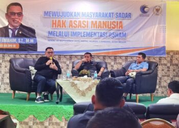 Anggota Komisi XIII DPR RI, H.T. Ibrahim, ST, MM saat melakukan sosialisasi P5HAM di Aceh, Senin (22/9/2025). FOTO/Ketikabar.com