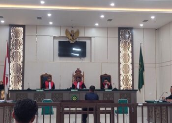 Suasana sidang kasus korupsi pembangunan pasar Bale Atu di Pengadilan Tindak Pidana Korupsi pada Pengadilan Negeri Banda Aceh, Kamis, 18 September 2025. FOTO/Ist.