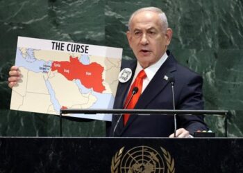 Perdana Menteri Israel Benjamin Netanyahu bersiap berpidato di hadapan Majelis Umum Perserikatan Bangsa-Bangsa (UNGA) ke-80 di markas besar PBB di New York City, AS, 26 September 2025. (REUTERS/Shannon Stapleton)