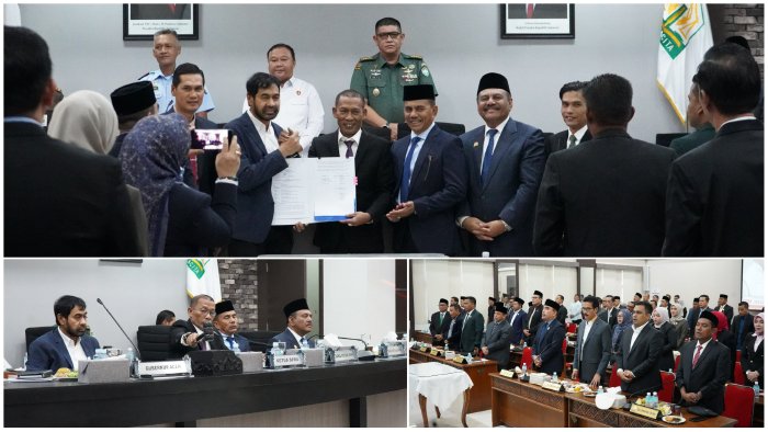Dewan Perwakilan Rakyat Aceh DPRA menggelar Rapat Paripurna dengan agenda Penandatanganan Nota Kesepakatan Perubahan Kebijakan Umum Anggaran KUA dan Prioritas Plafon Anggaran Sementara PPAS Tahun Anggaran 2025 penyampaian laporan Panitia Khusus Pansus Minerba dan Migas serta penutupan Masa Persidangan II dan pembukaan Masa Persidangan III Tahun 2025Foto Humas KETIKKABARcom Dewan Perwakilan Rakyat Aceh DPRA menggelar Rapat Paripurna dengan agenda Penandatanganan Nota Kesepakatan Perubahan Kebijakan Umum Anggaran KUA dan Prioritas Plafon Anggaran Sementara PPAS Tahun Anggaran 2025 penyampaian laporan Panitia Khusus Pansus Minerba dan Migas serta penutupan Masa Persidangan II dan pembukaan Masa Persidangan III Tahun 2025Foto Humas