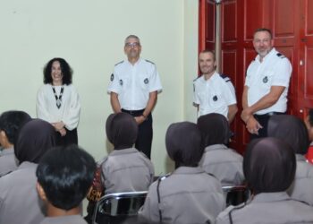 Kunjungan Kehormatan Delegasi Kepolisian Prancis ke Sekolah Polisi Wanita (Sepolwan) Lemdiklat Polri, Selasa (7/10/2025). FOTO/Humas