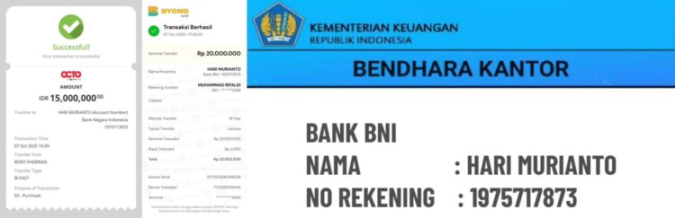 Kolase bukti transfer dan nomor rekening tujuan yang diarahkan oleh pelaku Total transfer mencapai Rp 35 juta dengan mbanking Dokumen kiriman Razali Achmad KETIKKABARcom Kolase bukti transfer dan nomor rekening tujuan yang diarahkan oleh pelaku Total transfer mencapai Rp 35 juta dengan m banking Dokumen kiriman Razali Achmad