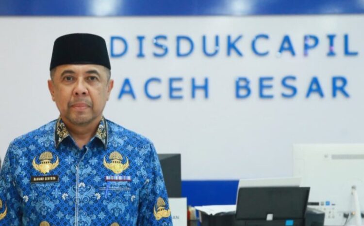 Kepala Disdukcapil Aceh Besar Rahmad Sentosa SSos MAP FOTO MC ACEH BESAR