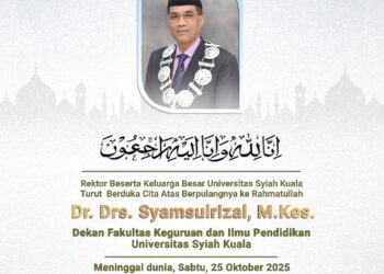 Dekan Fakultas Keguruan dan Ilmu Pendidikan (FKIP) USK, Dr. Drs. Syamsulrizal, M.Kes. FOTO/Ist