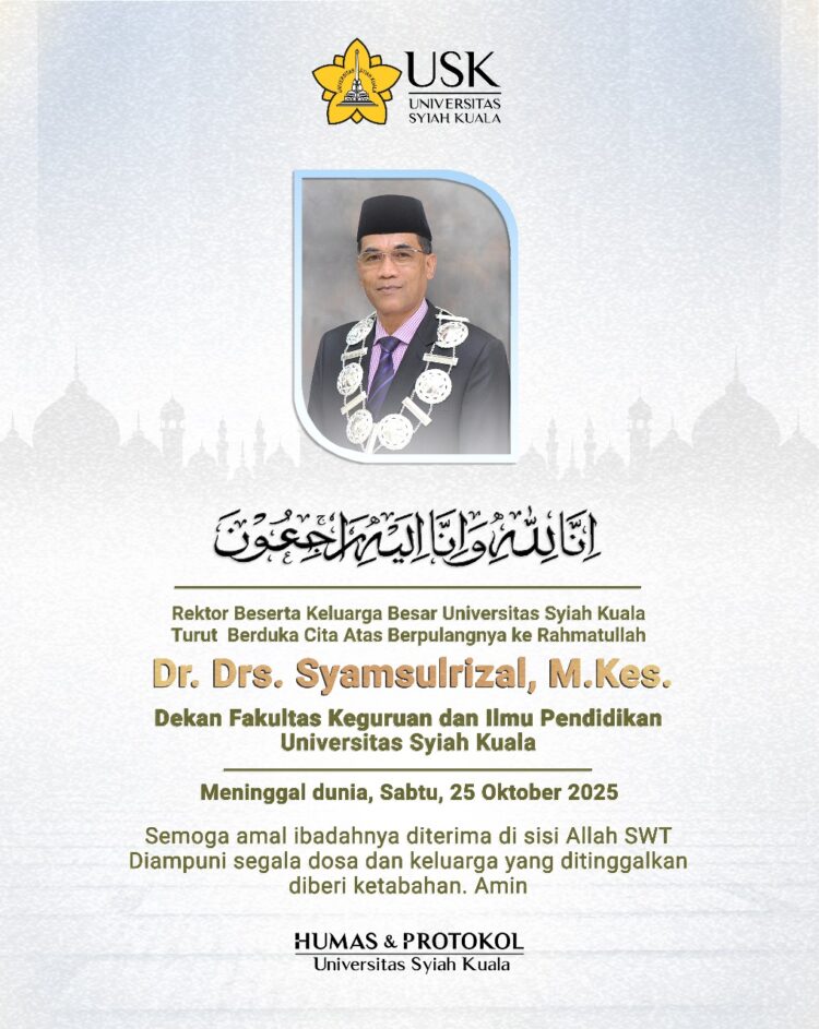 Dekan Fakultas Keguruan dan Ilmu Pendidikan FKIP USK Dr Drs Syamsulrizal MKes FOTOIst KETIKKABARcom Dekan Fakultas Keguruan dan Ilmu Pendidikan FKIP USK Dr Drs Syamsulrizal MKes FOTOIst