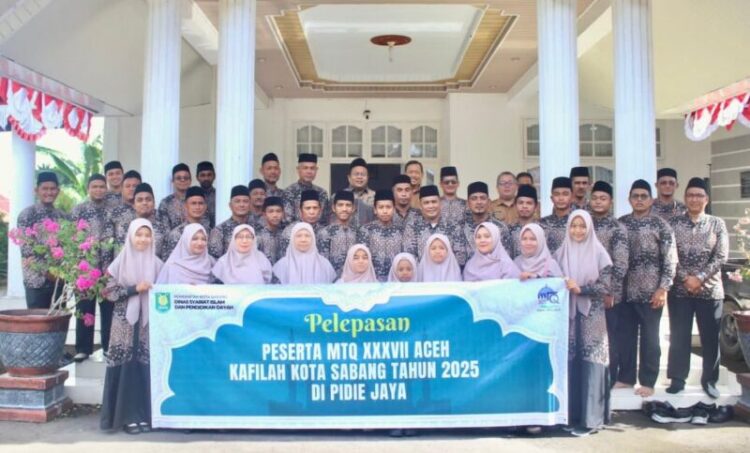 Pemerintah Kota Sabang secara resmi melepas kafilah Musabaqah Tilawatil Quran MTQ Kota Sabang yang akan berlaga pada MTQ XXXVII Tingkat Provinsi Aceh di Kabupaten Pidie Jaya di Pendopo Wali Kota Sabang pada Senin 2710 KETIKKABARcom Pemerintah Kota Sabang secara resmi melepas kafilah Musabaqah Tilawatil Quran MTQ Kota Sabang yang akan berlaga pada MTQ XXXVII Tingkat Provinsi Aceh di Kabupaten Pidie Jaya di Pendopo Wali Kota Sabang pada Senin 2710