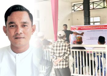 Agustiar, Keuchik Terpilih Gampong Meunasah papeun, nomor urut 1, yang berlangsung di Gampong Meunasah Papeun, Kecamatan Krueng Barona Jaya, Kabupaten Aceh Besar, pada Senin (13/10/2025)/ Foto Kolase (KETIKKABAR.com/Mirza)