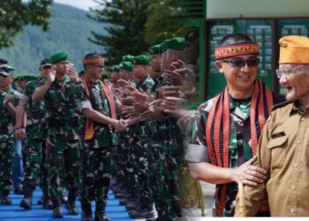 Pangdam IM, Mayor Jenderal TNI Joko Hadi Susilo, S.I.P., melaksanakan kunjungan kerja ke satuan Yonif Teritorial Pembangunan 855/Raksaka Dharma di Blangkejeren, Kabupaten Gayo Lues, pada Kamis (6/11/2025)./Foto: Kolase/KETIKKABAR.com/HUMAS KODAM IM