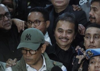 Roy Suryo usai pemeriksaan di Polda Metro Jaya/Foto:detik.com/Ⓒ Hak cipta foto di atas dikembalikan sesungguhnya kepada pemilik foto