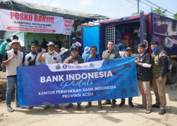 Kantor Perwakilan Bank Indonesia (BI) Provinsi Aceh, bersama Ikatan Pegawai Bank Indonesia (IPEBI), menyalurkan bantuan kemanusiaan bagi masyarakat yang terdampak banjir di beberapa wilayah di Aceh, terutama di Kabupaten Pidie Jaya, Aceh Utara, dan Aceh Tengah, pada Senin 08/12/2025