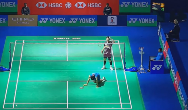 ebulutangkis tunggal putra Indonesia Jonatan Christie berhasil menumbangkan wakil Jepang Yushi Tanaka pada babak 32 besar India Open 2026FOTO Tangkap Layar Youtube KETIKKABARcom ebulutangkis tunggal putra Indonesia Jonatan Christie berhasil menumbangkan wakil Jepang Yushi Tanaka pada babak 32 besar India Open 2026FOTO Tangkap Layar Youtube