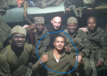 Anggota Korps Brimob Polda Aceh, Bripda Muhammad Rio, diduga melakukan desersi dari kesatuannya demi bergabung dengan militer Rusia/FOTO: Tangkap Layar Youtube