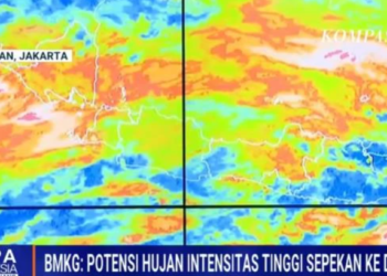 Badan Meteorologi, Klimatologi, dan Geofisika (BMKG) mengeluarkan peringatan dini terkait potensi cuaca ekstrem yang akan melanda sejumlah wilayah Indonesia selama sepekan ke depan/FOTO: Tangkap Layar Youtube Kompas TV