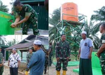 Pangdam IM, Mayor Jenderal TNI Joko Hadi Susilo meninjau pembangunan fasilitas sanitasi dan air bersih di Dayah Zawiyah Babussalam, Desa Geulanggang Meurak, Kecamatan Manyak Payed, Kabupaten Aceh Tamiang pada Rabu, 14/1/2026
