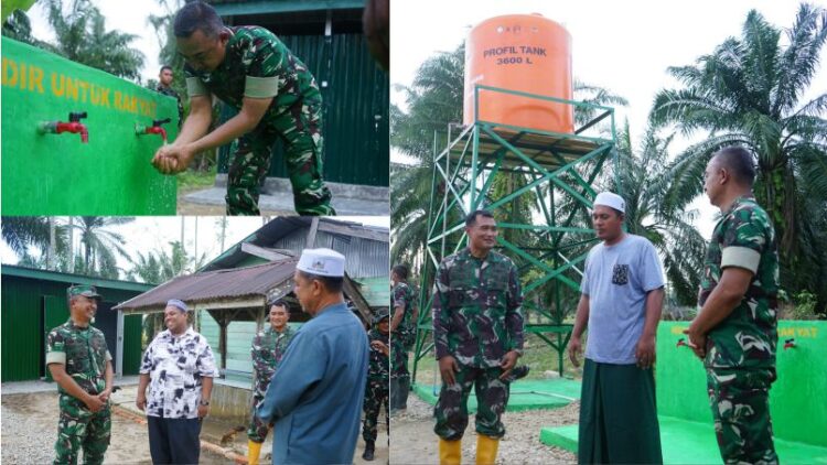 Pangdam IM Mayor Jenderal TNI Joko Hadi Susilo meninjau pembangunan fasilitas sanitasi dan air bersih di Dayah Zawiyah Babussalam Desa Geulanggang Meurak Kecamatan Manyak Payed Kabupaten Aceh Tamiang pada Rabu 1412026