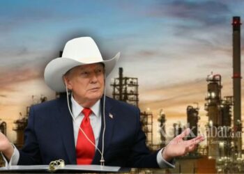 Pemerintah Amerika Serikat (AS) resmi merampungkan penjualan perdana minyak Venezuela senilai 500 juta dolar AS atau sekitar Rp8,45 triliun/(FOTO: Kolase KETIKKABAR.com/AFP)