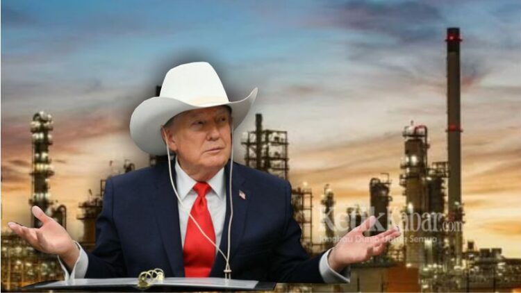 Pemerintah Amerika Serikat AS resmi merampungkan penjualan perdana minyak Venezuela senilai 500 juta dolar AS atau sekitar Rp845 triliunFOTO Kolase KETIKKABARcomAFP
