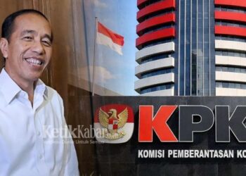 Mantan Presiden ke-7 Joko Widodo (Jokowi) dan Ilustrasi Gedung KPK(FOTO: Kolase KETIKKABAR.com/Ist)