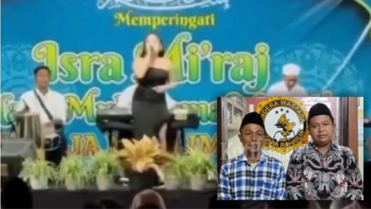 Seorang biduan berpakaian minim yang berjoget erotis dalam acara peringatan Isra Miraj di Banyuwangi Jawa TimurFOTO Kolase KETIKKABARcomTangkap Layar Youtube KETIKKABARcom Seorang biduan berpakaian minim yang berjoget erotis dalam acara peringatan Isra Miraj di Banyuwangi Jawa TimurFOTO Kolase KETIKKABARcomTangkap Layar Youtube