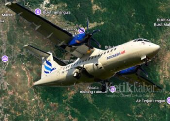 Pesawat jenis ATR 400 milik maskapai Indonesia Air Transport dilaporkan hilang kontak saat menempuh rute penerbangan dari Yogyakarta menuju Makassar pada Sabtu (17/1/2026)/(FOTO: Kolase KETIKKABAR.com/Ist)