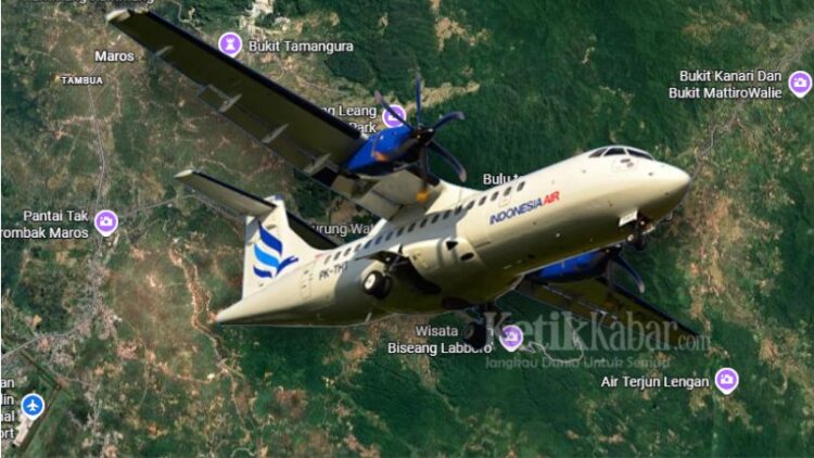 Pesawat jenis ATR 400 milik maskapai Indonesia Air Transport dilaporkan hilang kontak saat menempuh rute penerbangan dari Yogyakarta menuju Makassar pada Sabtu 1712026FOTO Kolase KETIKKABARcomIst