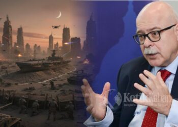Dmitry Trenin, peneliti senior dari Institut Ekonomi Dunia dan Hubungan Internasional Rusia dan Ilustrasi Perang Dunia III (FOTO: Kolase KETIKKABAR.com/amchan.ru/AI)