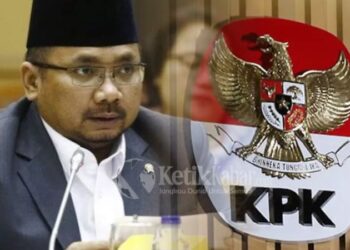 KPK resmi menetapkan mantan Menteri Agama Yaqut Cholil Qoumas sebagai tersangka dalam kasus dugaan korupsi pengalihan kuota haji/(FOTO: Kolase KETIKKABAR.com/ Ist)