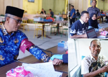 Jajaran pegawai di Sekretariat DPRA menggelar Aksi Donor Darah, dilingkungan kantor DPRA, Kamis (29/1/2026).