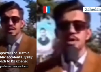 Seorang reporter TV Lokal Iran secara keliru menyerukan kematian pemimpin tertinggi Iran, Ali Khamenei, saat siaran langsung peringatan 47 tahun Revolusi Islam di Provinsi Sistan-Baluchistan, Rabu (11/2) waktu setempat.