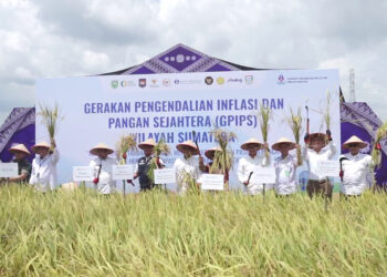 Bank Indonesia (BI) meluncurkan Gerakan Pengendalian Inflasi dan Pangan Sejahtera (GPIPS) sebagai strategi baru untuk menjaga stabilitas harga dan pasokan pangan demi mewujudkan ketahanan pangan nasional, di Kabupaten Banyuasin, Sumatera Selatan, Rabu (11/2).