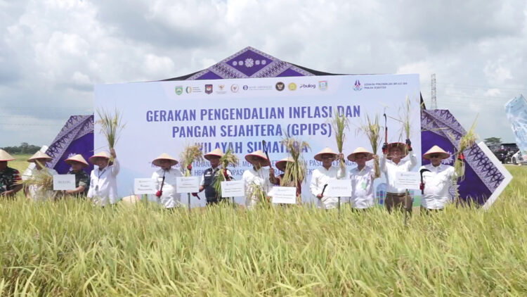 Bank Indonesia BI meluncurkan Gerakan Pengendalian Inflasi dan Pangan Sejahtera GPIPS sebagai strategi baru untuk menjaga stabilitas harga dan pasokan pangan demi mewujudkan ketahanan pangan nasional di Kabupaten Banyuasin Sumatera Selatan Rabu 112