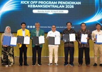 Penandatanganan Perjanjian Kerja Sama (PKS) antara Bank Indonesia dengan enam perguruan tinggi besar di Aceh yang berlangsung di Aula FMIPA Universitas Syiah Kuala.