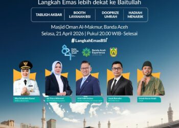 Memperingati Hari Ulang Tahun (HUT) ke-821 Kota Banda Aceh, Bank Syariah Indonesia (BSI) bersinergi dengan Pemerintah Kota Banda Aceh meluncurkan program “Banda Aceh Berhaji”.