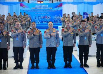 Wakapolri Komjen Pol. Prof. Dr. Dedi Prasetyo menghadiri Rapat Kerja Teknis (Rakernis) Korbrimob Polri T.A. 2026 yang berlangsung di Gedung Satya Haprabu Mako Brimob Polri, Kelapa Dua, Depok, Kamis (23/4/2026)./ FOTO: HUMAS