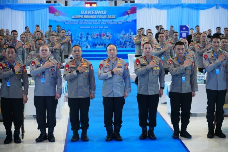 Wakapolri Komjen Pol Prof Dr Dedi Prasetyo menghadiri Rapat Kerja Teknis Rakernis Korbrimob Polri TA 2026 yang berlangsung di Gedung Satya Haprabu Mako Brimob Polri Kelapa Dua Depok Kamis 2342026 FOTO HUMAS