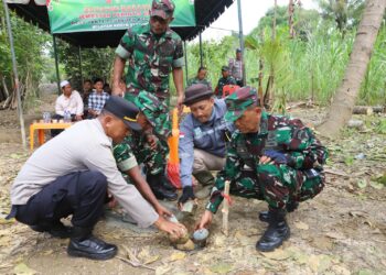 Prosesi Peletakan batu pertama pembangunan Jembatan Perintis Garuda, Rabu (29/4/2026). [FOTO: KODAM IM]