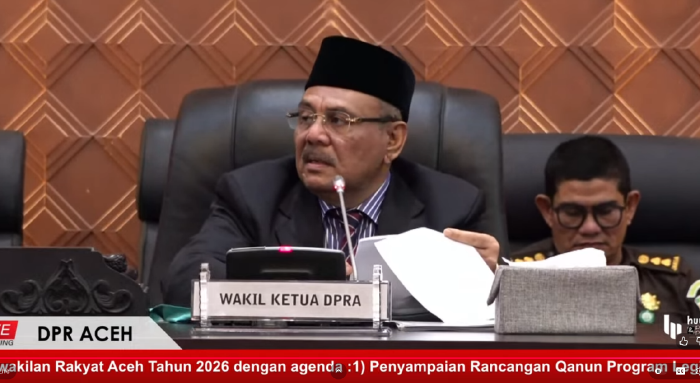 Dewan Perwakilan Rakyat Aceh DPRA menggelar rapat paripurna Bahas Reposisi Banggar dan Laporan Pembahasan Raqan Prolega Aceh 2025 di Gedung Utama DPRA Banda Aceh Rabu 11 Maret 2026 KETIKKABARcom Dewan Perwakilan Rakyat Aceh DPRA menggelar rapat paripurna Bahas Reposisi Banggar dan Laporan Pembahasan Raqan Prolega Aceh 2025 di Gedung Utama DPRA Banda Aceh Rabu 11 Maret 2026