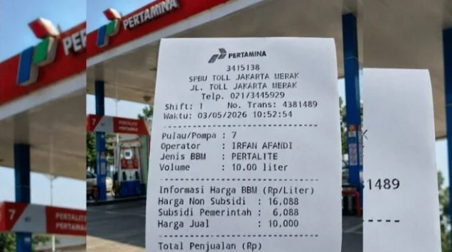 Struk Pertamina FOTO Ist KETIKKABARcom Struk Pertamina FOTO Ist