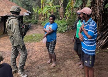 Satgas Tindak bersama Satgas Gakkum Operasi Damai Cartenz 2026 melaksanakan patroli taktis gabungan di Distrik Ilaga, Kabupaten Puncak, Papua Tengah, Kamis (7/5/2026). [FOTO: Humas]