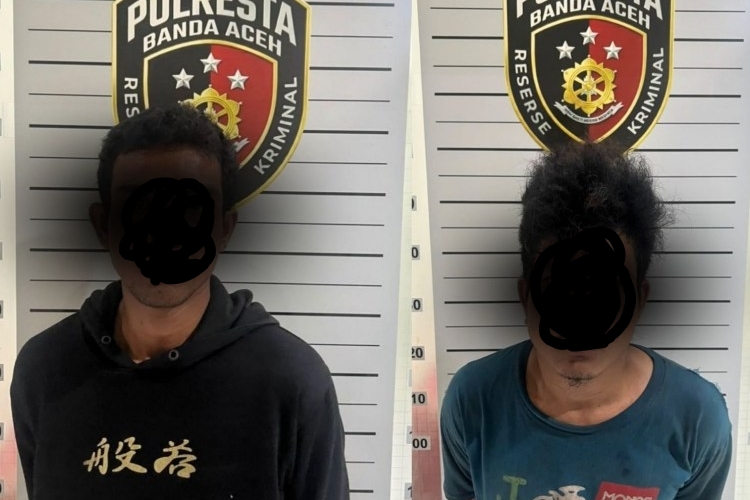Polisi menangkap dua pria yang diduga mencuri meteran air milik warga di Gampong Beurawe Kecamatan Kuta Alam Banda Aceh Minggu 2792026 Foto Ist KETIKKABARcom Dua Pria di Banda Aceh Ditangkap Curi Meteran Air, Ngaku Beraksi di 13 Lokasi