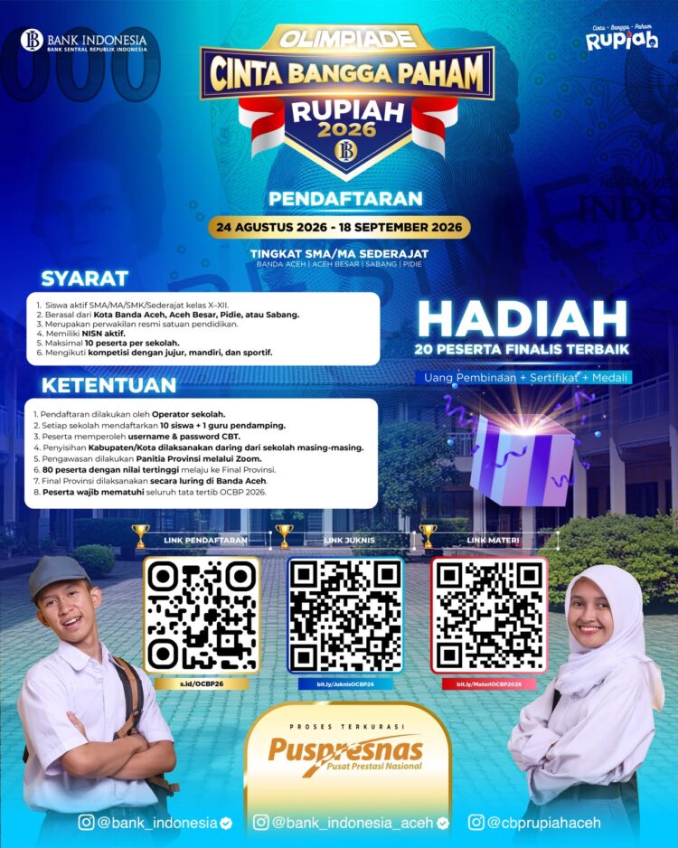 BI Aceh Gelar Olimpiade CBP Rupiah 2026 Doc Humas BI Aceh