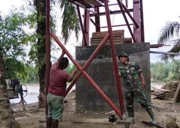 Pembangunan Jembatan Gantung di Desa Serasah, Kecamatan Simpang Kanan, Kabupaten Aceh Singkil.