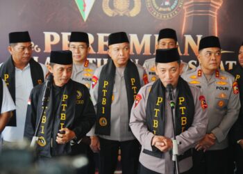 Kapolri saat menghadiri peresmian Balai Latihan Seni Silat sekaligus memperingati Milad ke-3 Pesanggrahan Tjimande Banten Indonesia (PTBI) pada Jumat (18/9/2026).