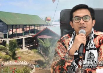 Ketua Dewan Perwakilan Rakyat Kota DPRK Banda Aceh Irwansyah ST Kanan Dayah Liwaul Mukhlisin di Gampong Lamlagang Kecamatan Banda Raya Kota Banda Aceh Kiri FOTO Kolase KETIKKABARcomIst